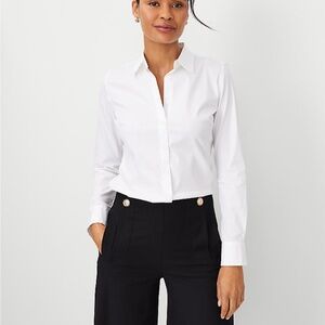 NWT Ann Taylor Petite Perfect White Button-Down Shirt — 4 Petite